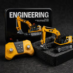 RC Alloy Construction Vehicle Set – Excavator & Dump Truck (1:64 Scale)
