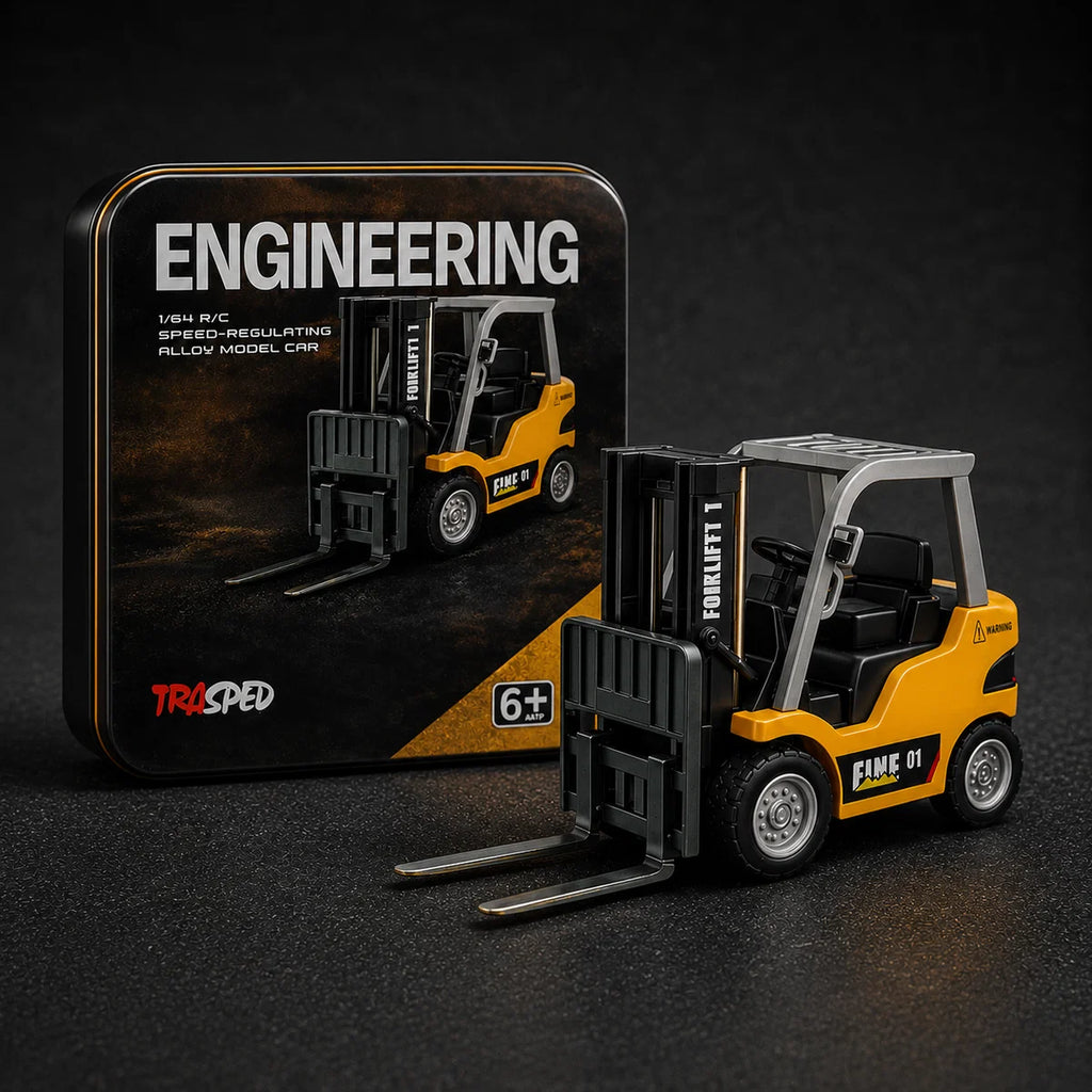 RC Alloy Construction Vehicle Set – Excavator, Dump Truck & Forklift (1:64 Scale)