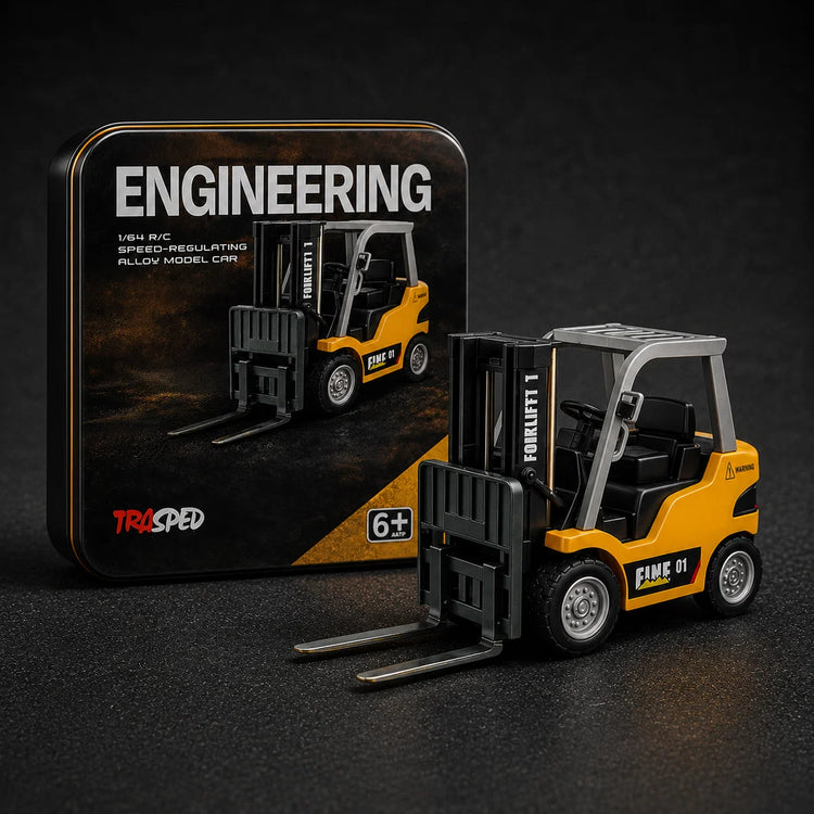 RC Alloy Construction Vehicle Set – Excavator, Dump Truck & Forklift (1:64 Scale)